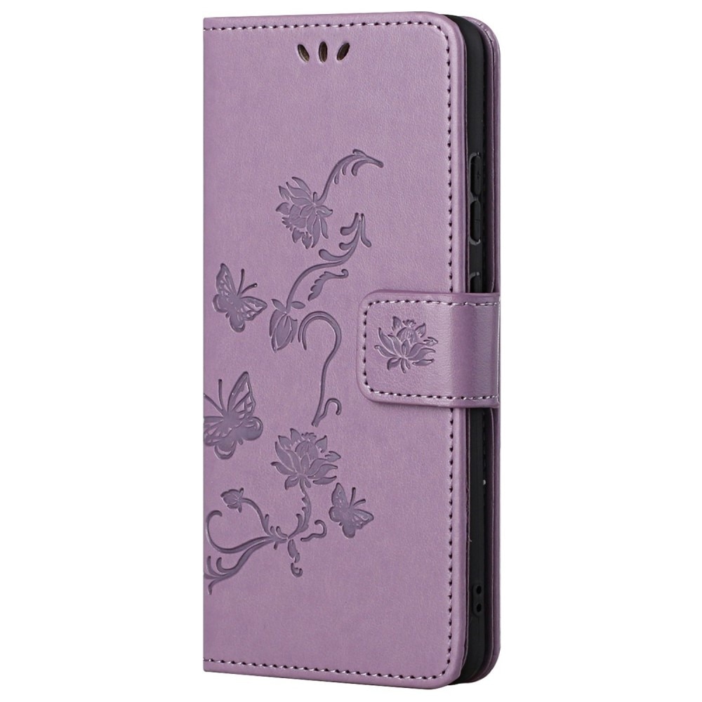 Custodia in pelle a farfalle per Xiaomi Redmi 10C, Viola