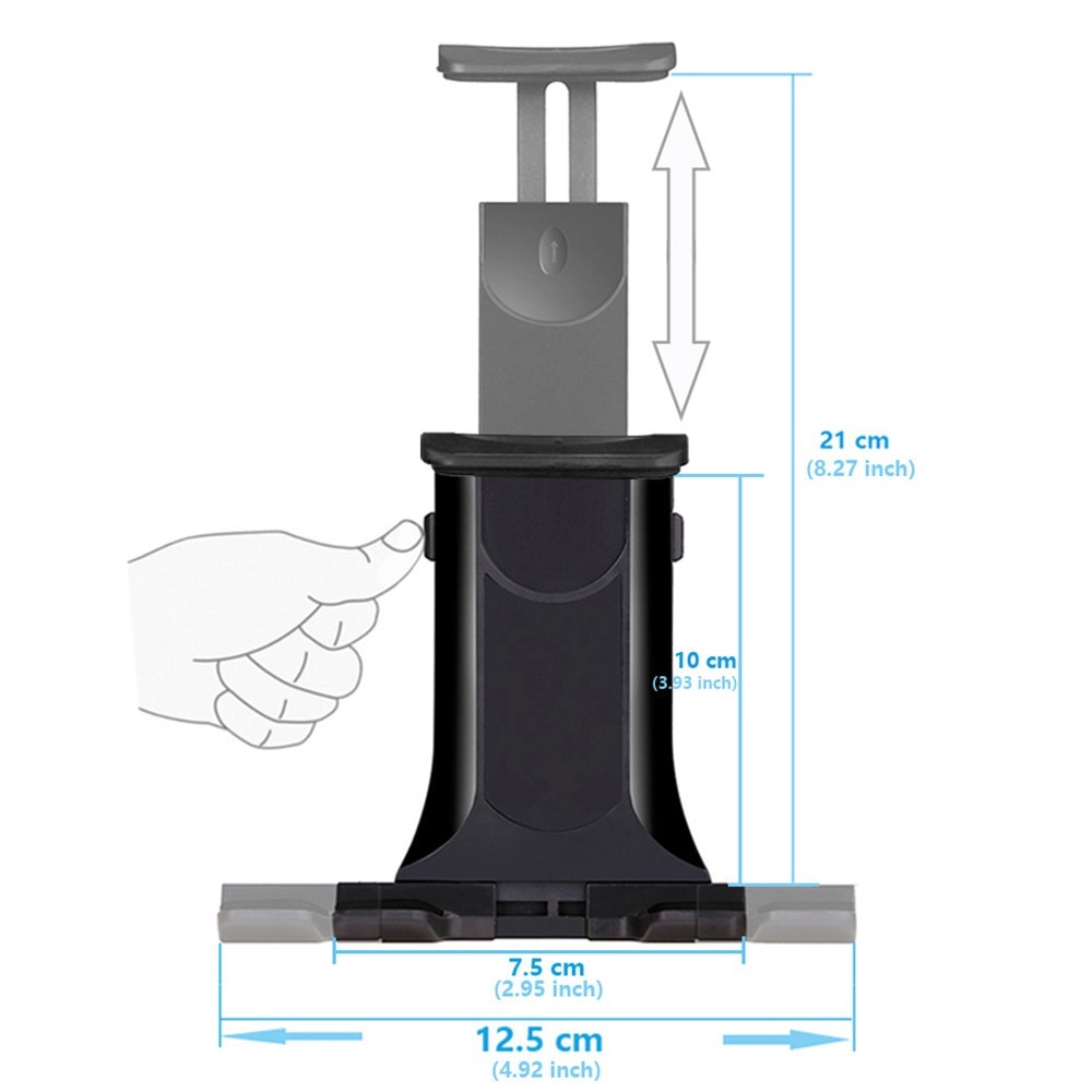 Supporto tablet universale per bochette di aerazione fino a 11 pollici Nero