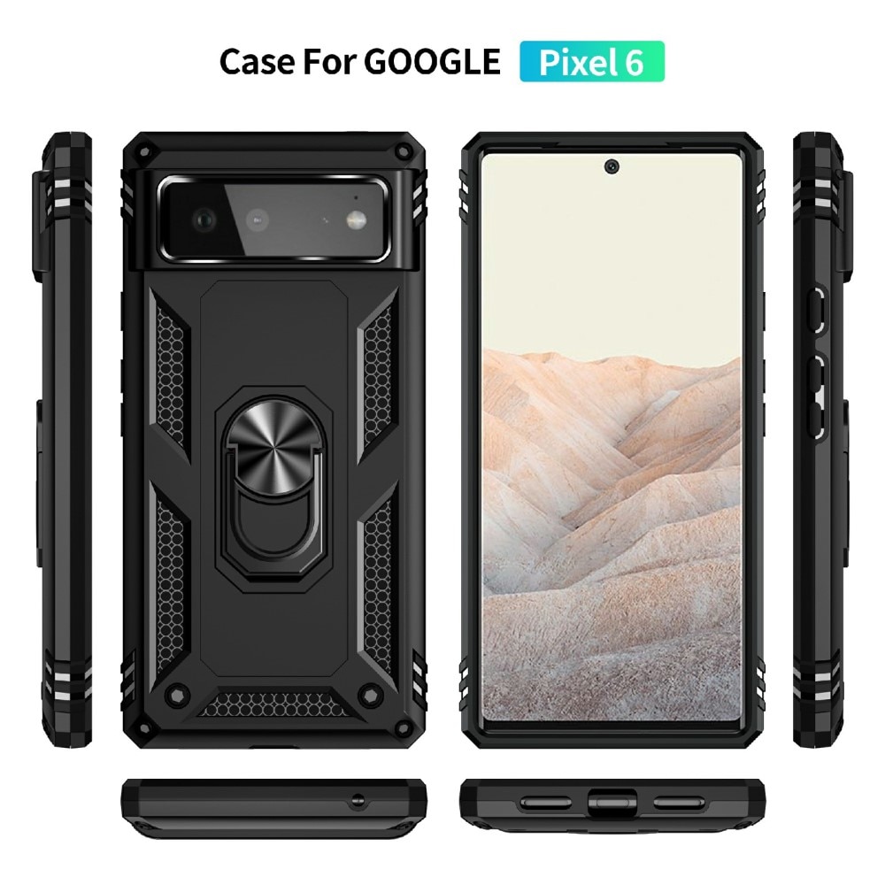 Cover ibride con anello Google Pixel 6 Nero