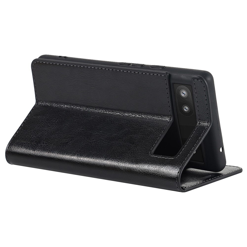 Cover Portafoglio in vera pelle Google Pixel 6a nero