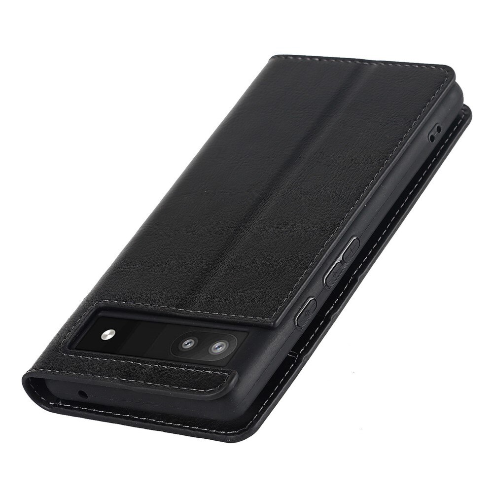 Cover Portafoglio in vera pelle Google Pixel 6a nero