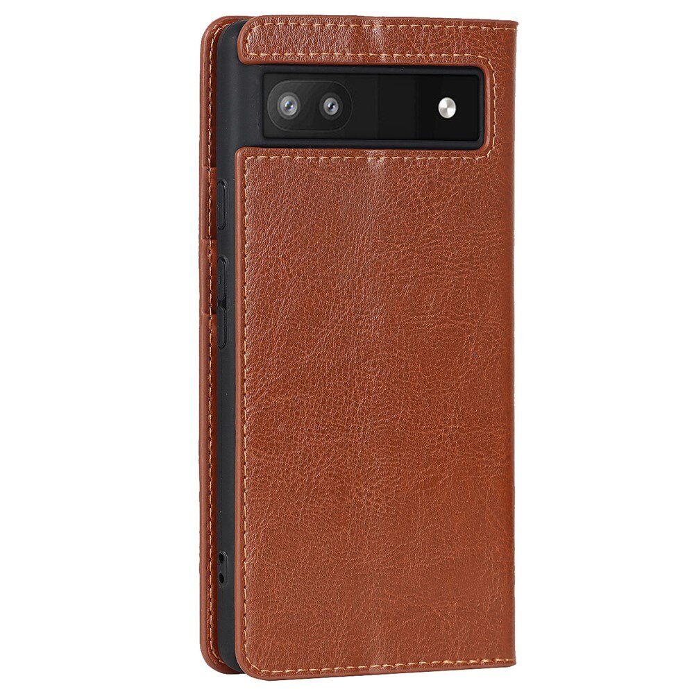 Cover Portafoglio in vera pelle Google Pixel 6a marrone