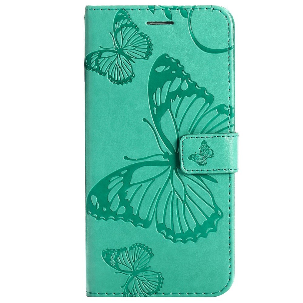 Custodia in pelle a farfalle per Google Pixel 7, Verde