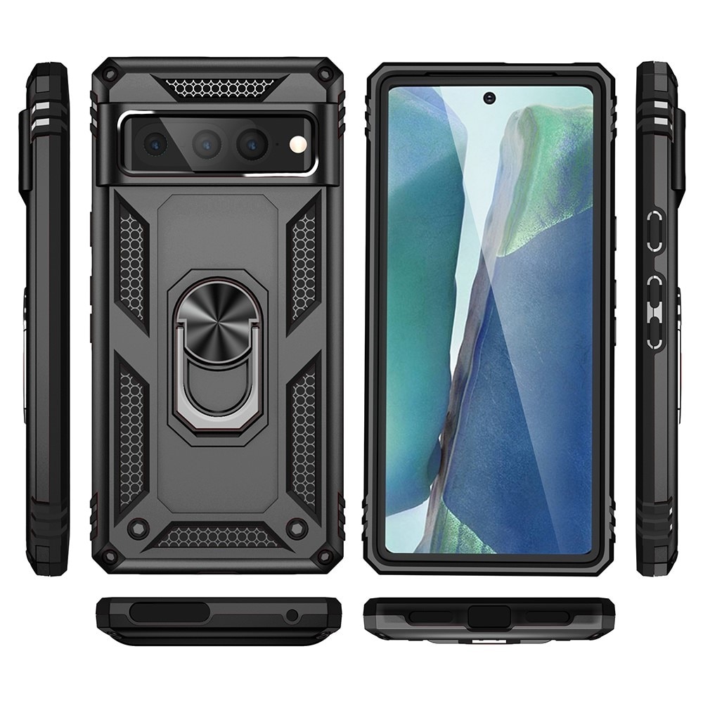 Cover ibride con anello Google Pixel 7 Pro Nero