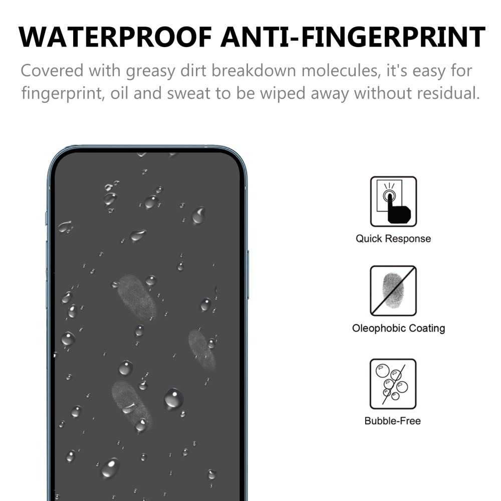 Vetro temperato a schermo intero iPhone 13 Pro Max Nero