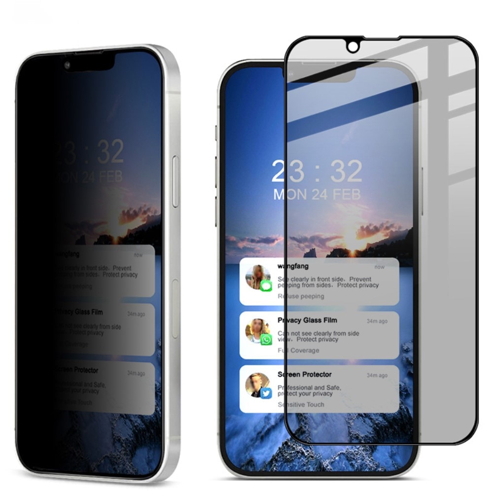 Proteggischermo effetto privacy per schermo intero iPhone 13 Pro Max nero