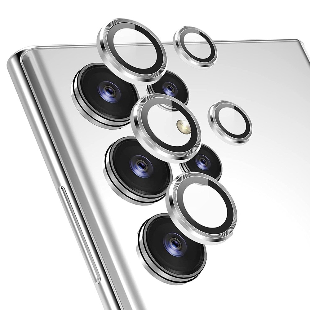 Proteggilente in vetro temperato alluminio Samsung Galaxy S22 Ultra d'argento