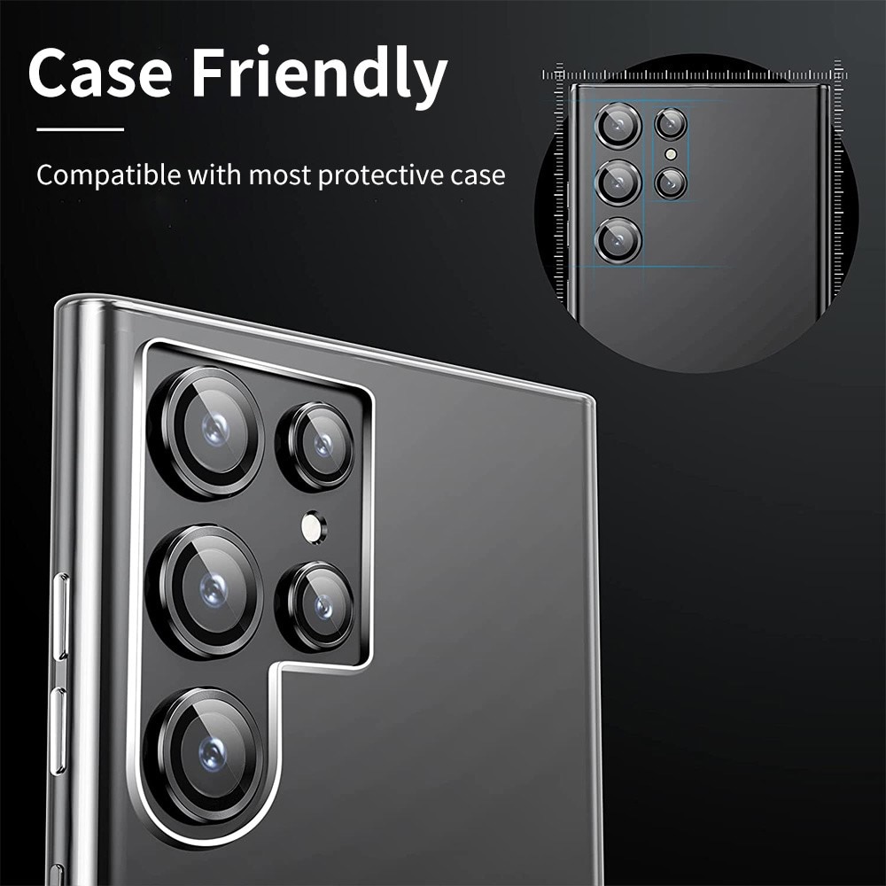 Proteggilente in vetro temperato alluminio Samsung Galaxy S22 Ultra nero