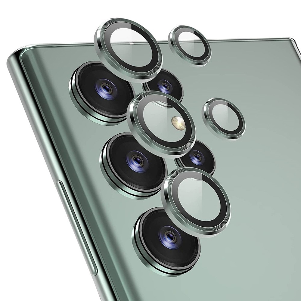 Proteggilente in vetro temperato alluminio Samsung Galaxy S22 Ultra verde