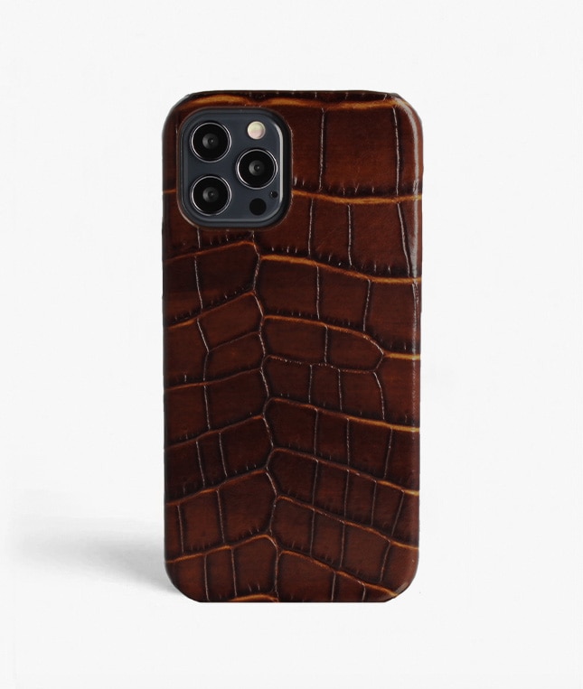 Cover iPhone 12/iPhone 12 Pro Croco Marrone