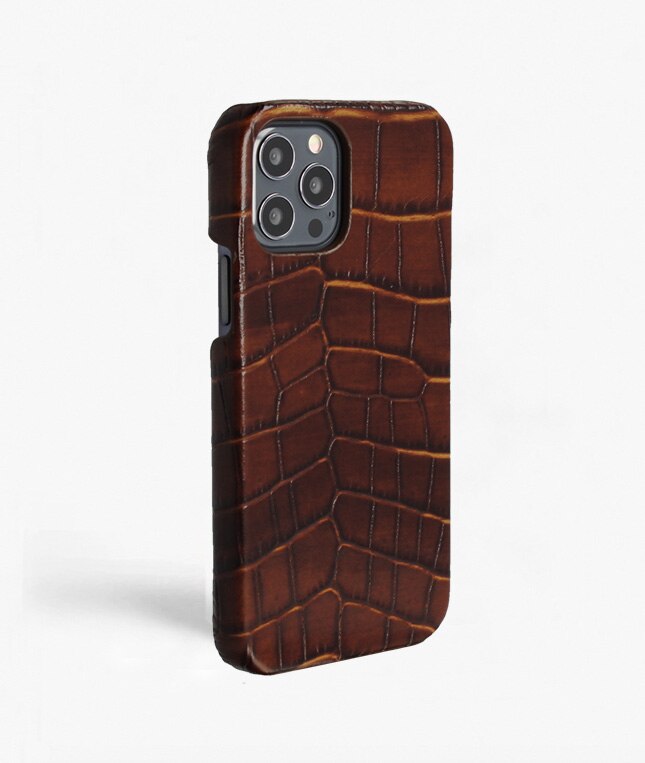Cover iPhone 12/iPhone 12 Pro Croco Marrone