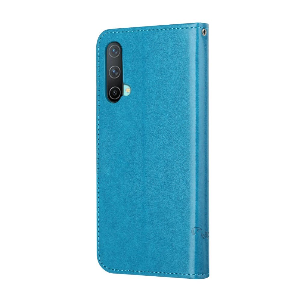 Custodia in pelle a farfalle per  OnePlus Nord CE 5G, Blu
