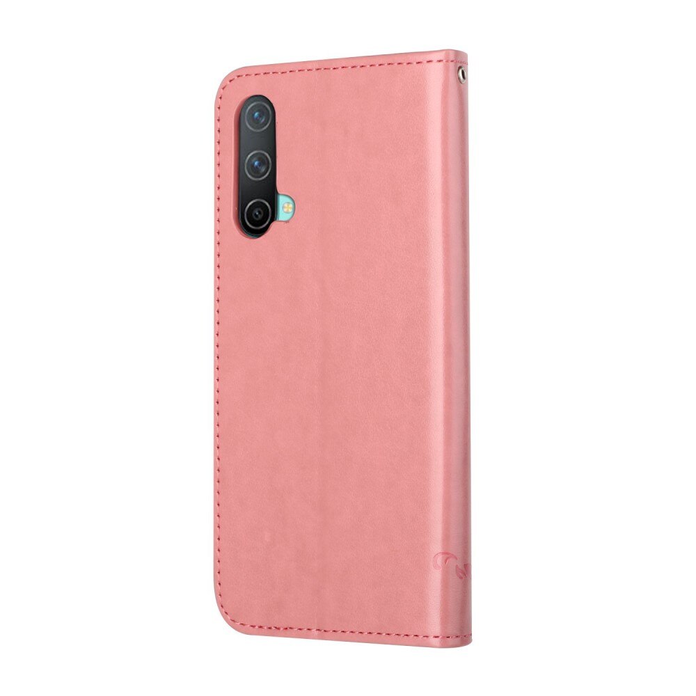 Custodia in pelle a farfalle per  OnePlus Nord CE 5G, Rosa