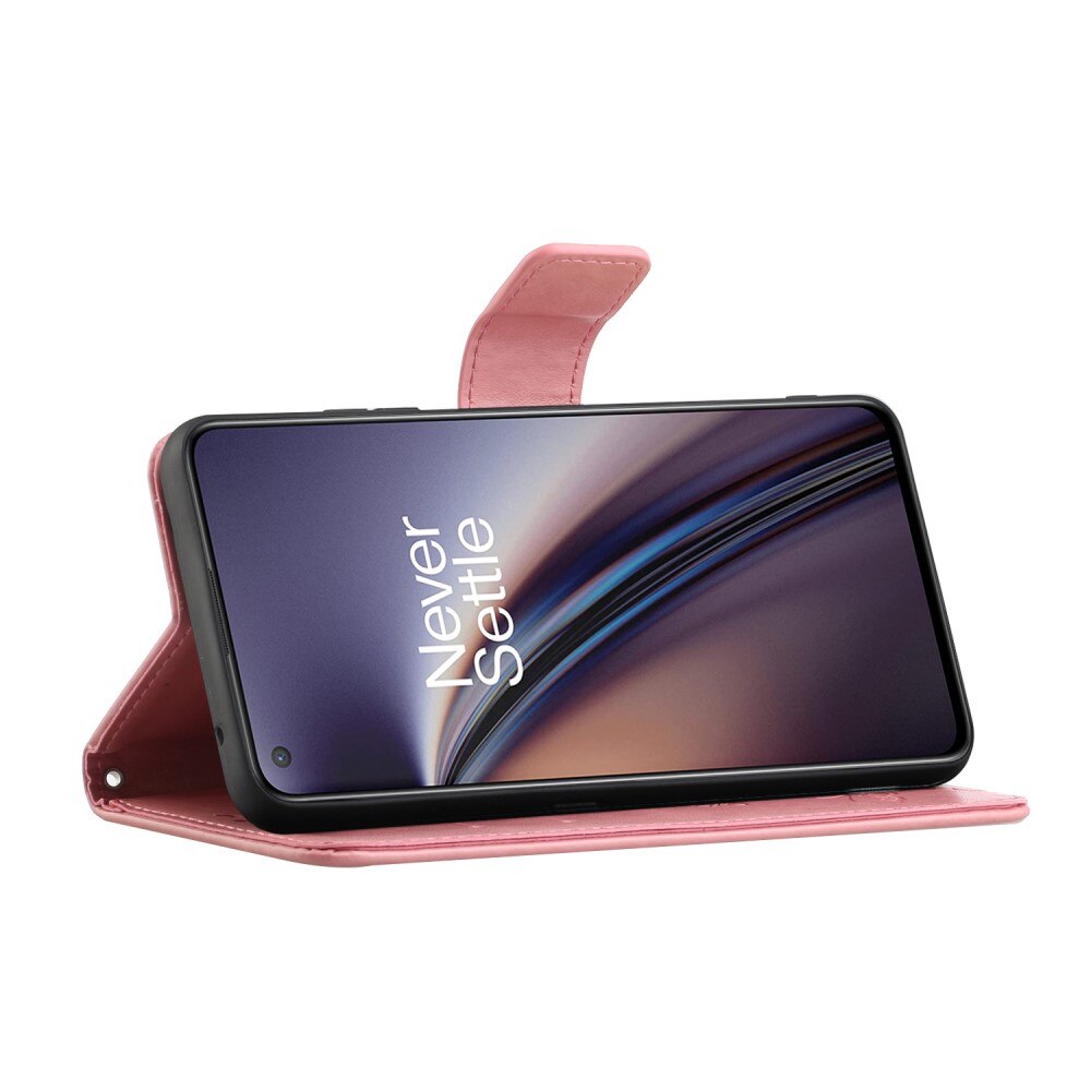 Custodia in pelle a farfalle per  OnePlus Nord CE 5G, Rosa
