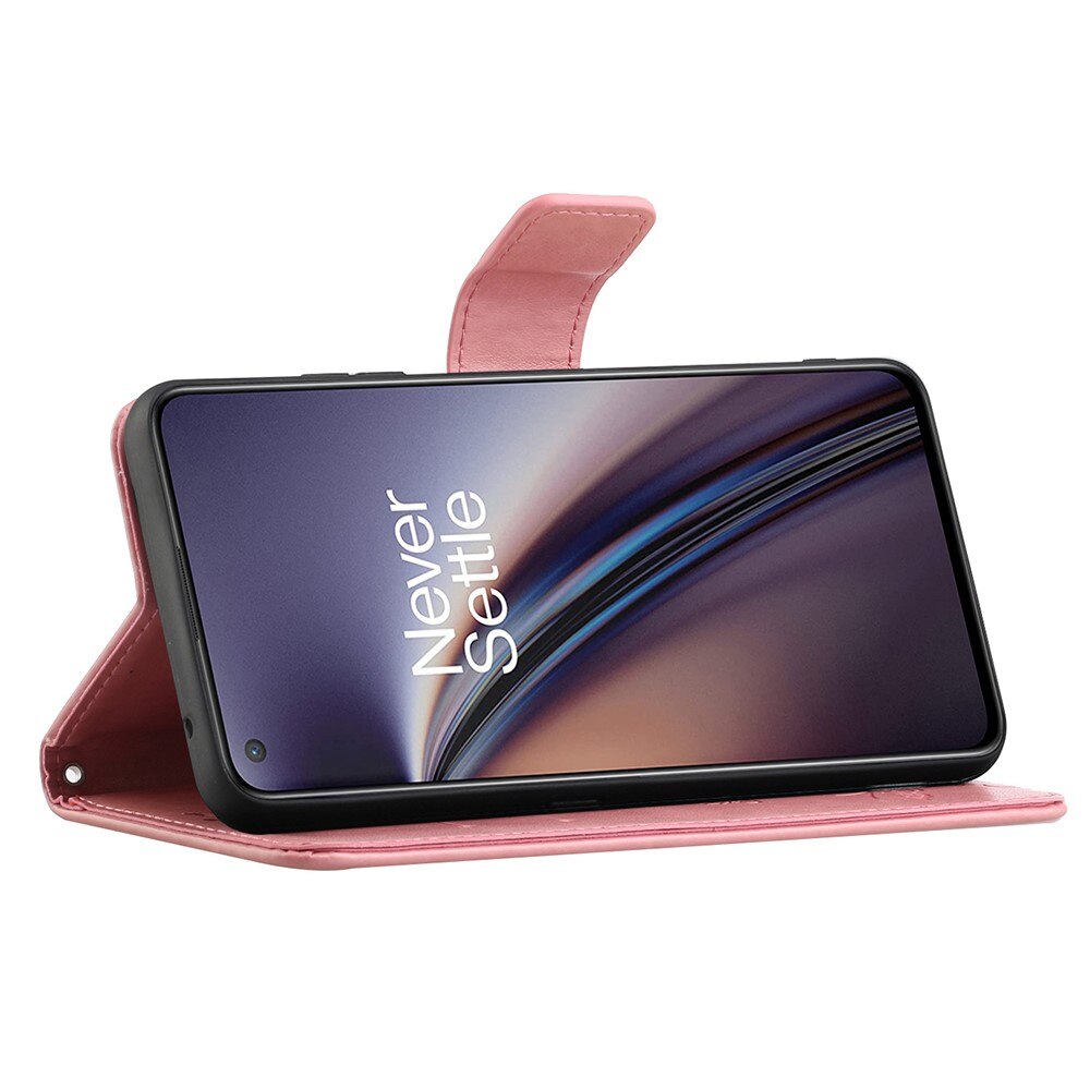 Custodia in pelle a farfalle per  OnePlus Nord 2 5G, Rosa