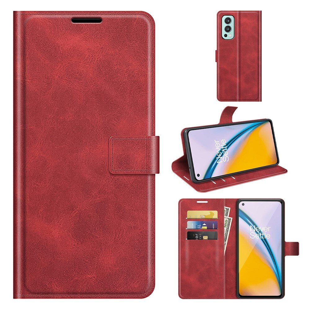 Cover portafoglio Leather Wallet OnePlus Nord 2 5G Red