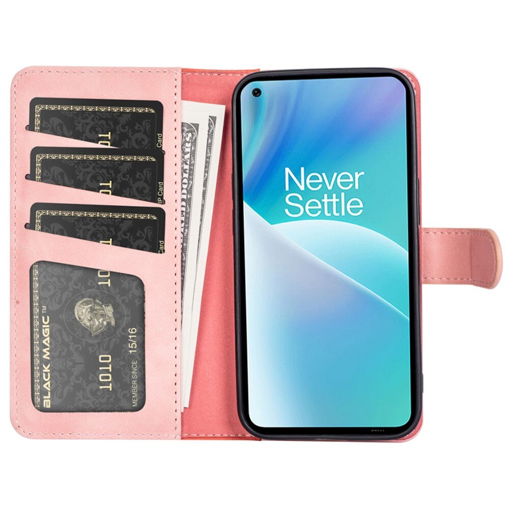 Custodie a portafoglio Color Splicing OnePlus Nord 2T 5G Rosa