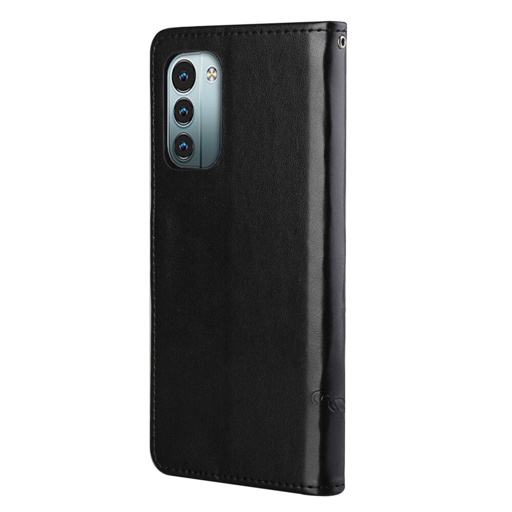 Custodia in pelle a farfalle per  Nokia G11/Nokia G21, Nero