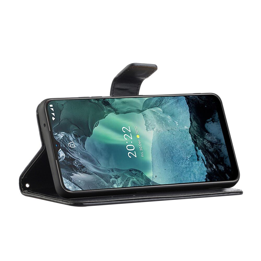 Custodia in pelle a farfalle per  Nokia G11/Nokia G21, Nero