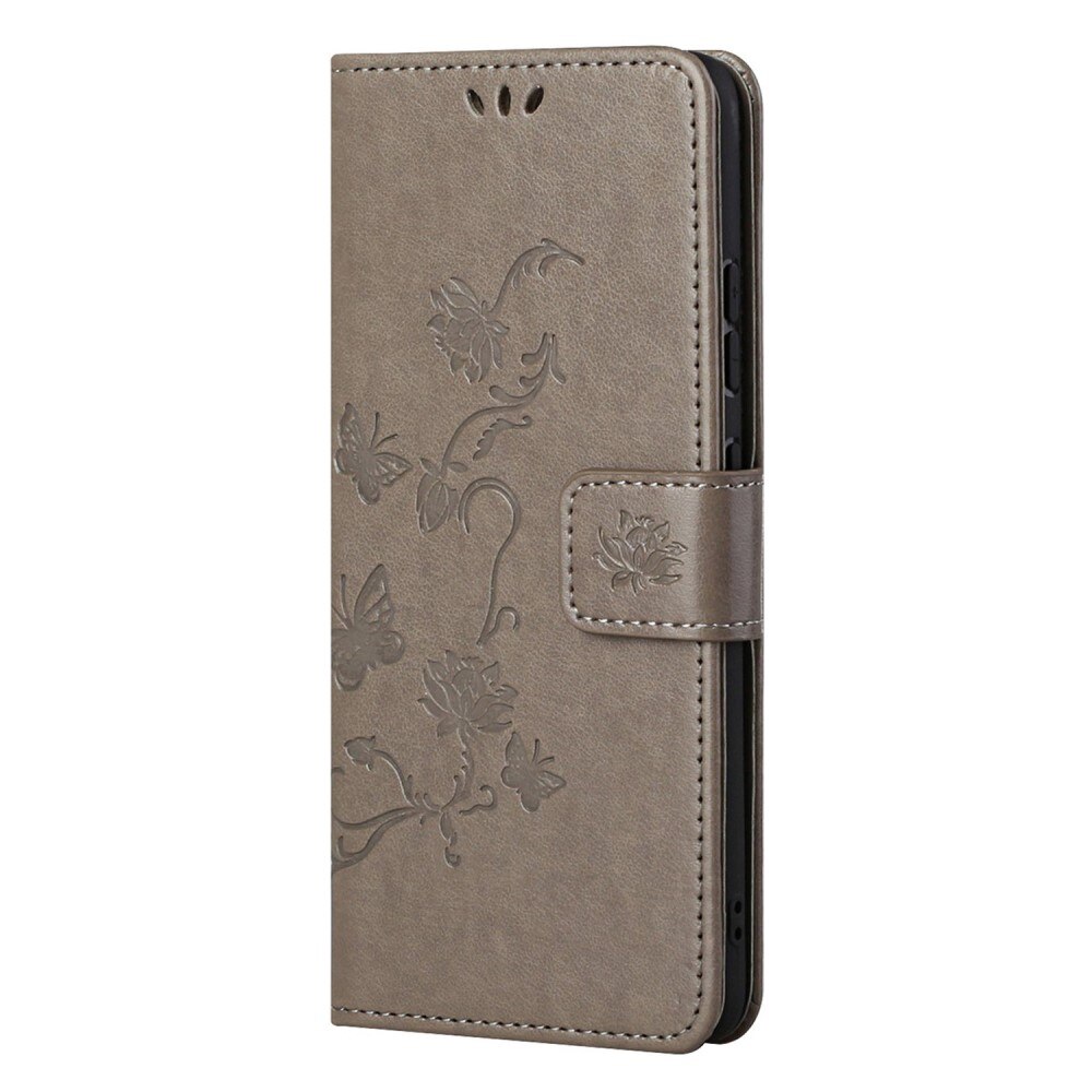 Custodia in pelle a farfalle per  Nokia G11/Nokia G21, Grigio