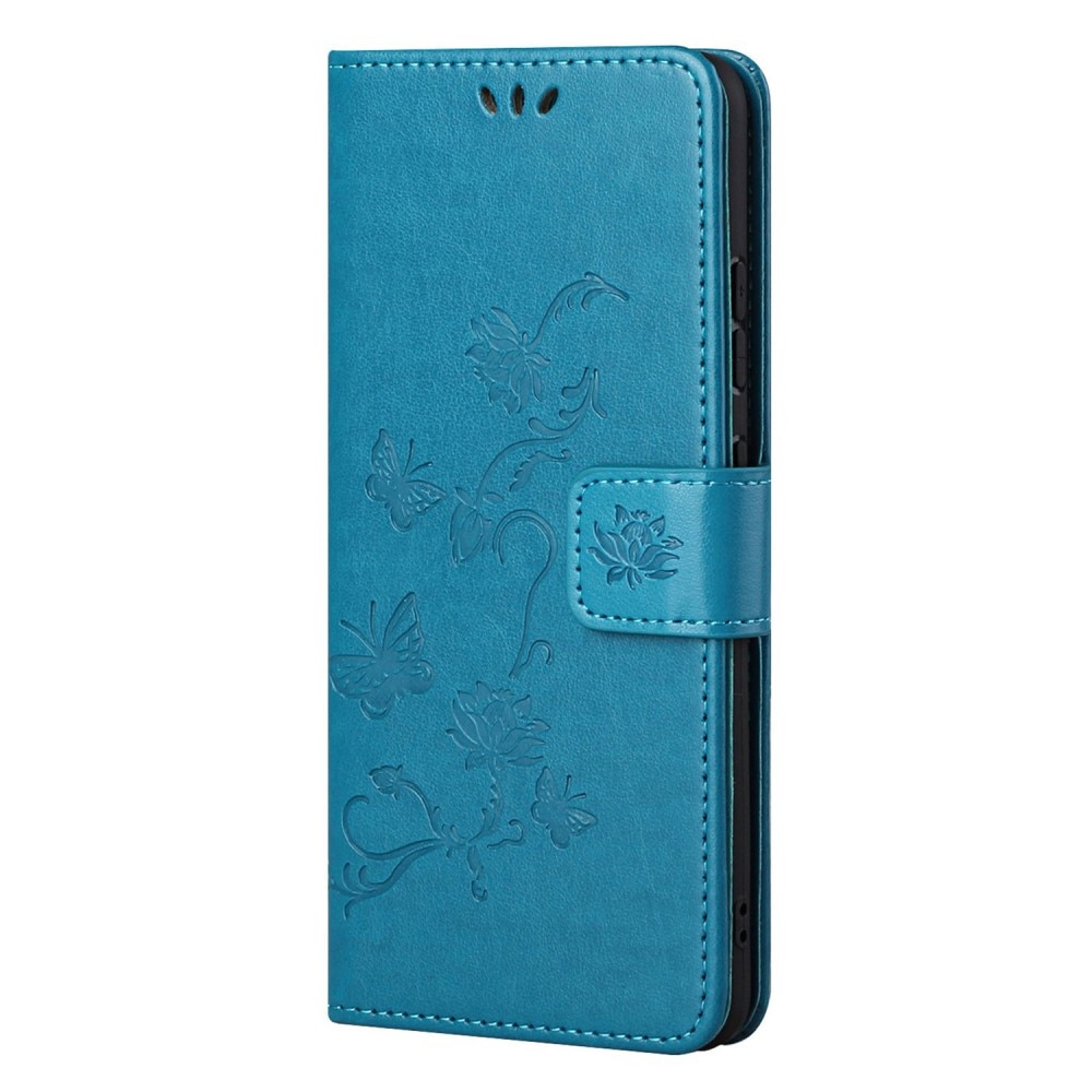 Custodia in pelle a farfalle per  Nokia G11/Nokia G21, Blu