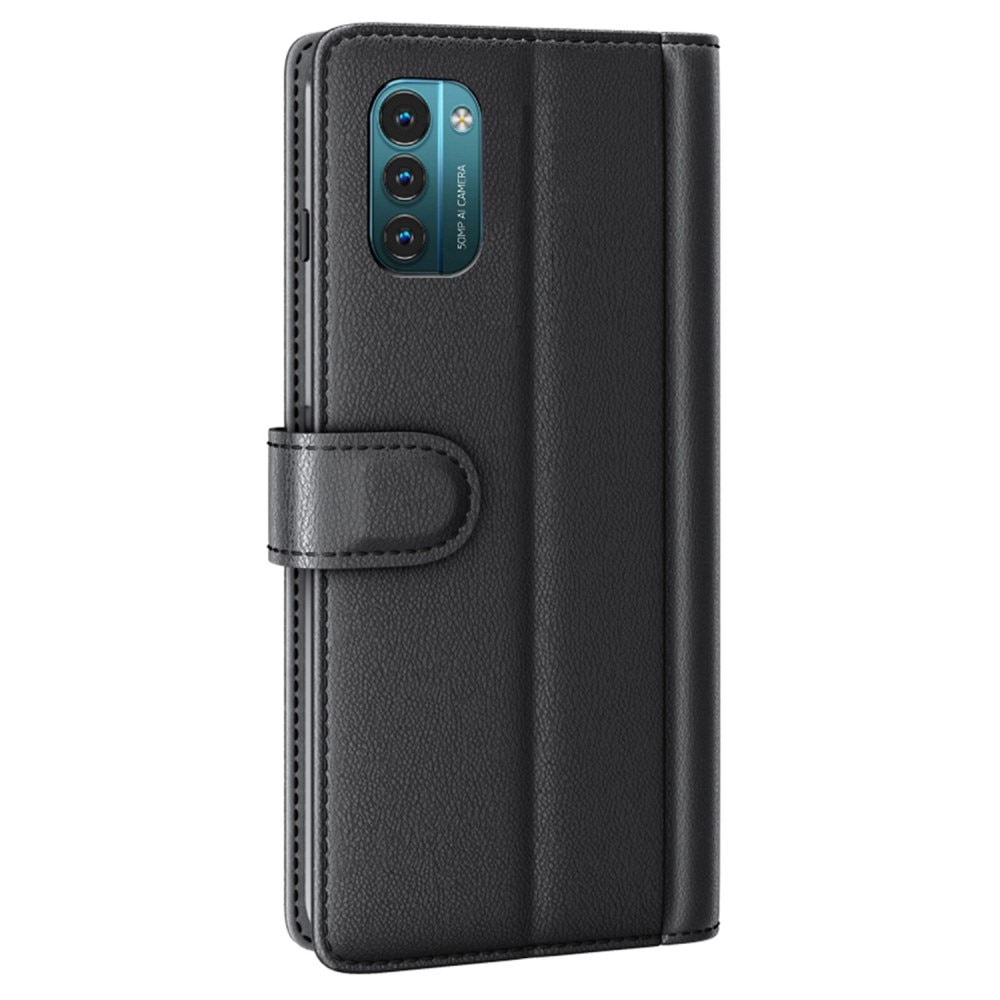 Custodia a portafoglio in vera pelle  Nokia G11/Nokia G21, Nero