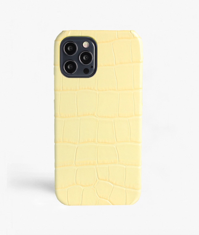 Cover iPhone 12/iPhone 12 Pro Croco Giallo