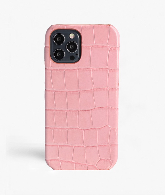 Cover iPhone 12/iPhone 12 Pro Croco Rosa