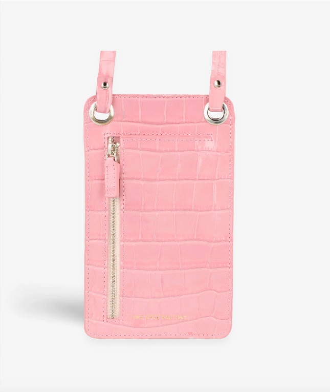 Smart Crossbody Borsa Croco Rosa