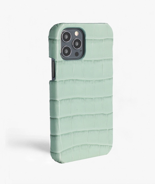 Cover iPhone 12/iPhone 12 Pro Croco Verde chiaro