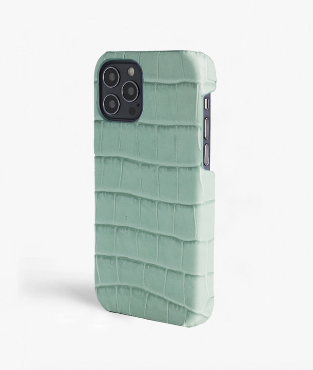 Cover iPhone 12/iPhone 12 Pro Croco Verde chiaro