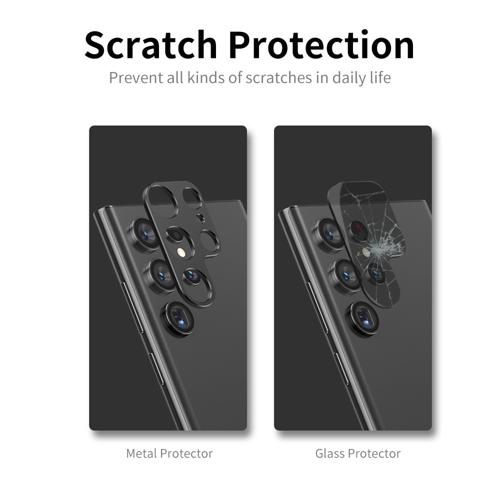 Protezioni per fotocamere Alluminio Samsung Galaxy S22 Ultra Nero
