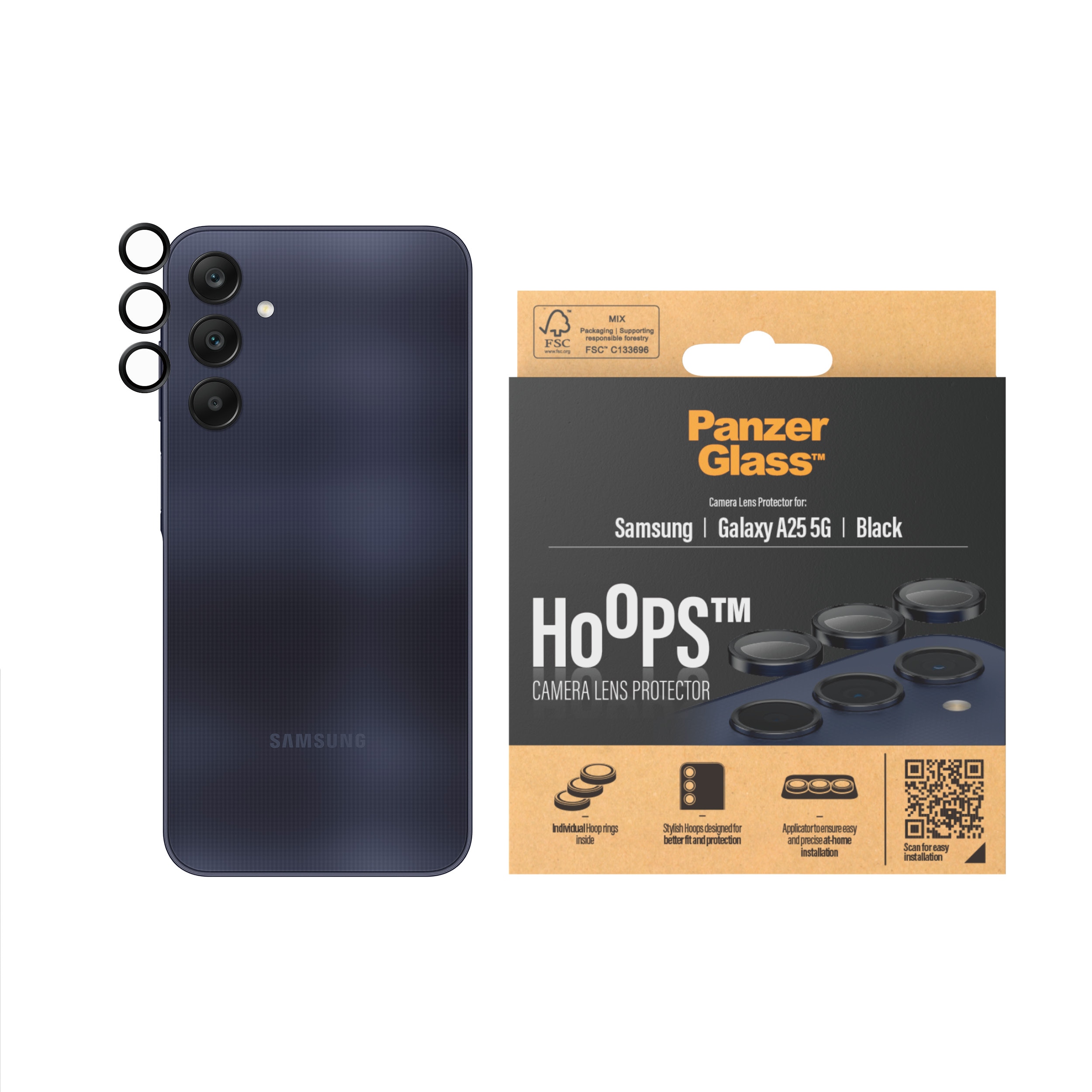 Samsung Galaxy A25 Hoops Camera Lens Protector Nero