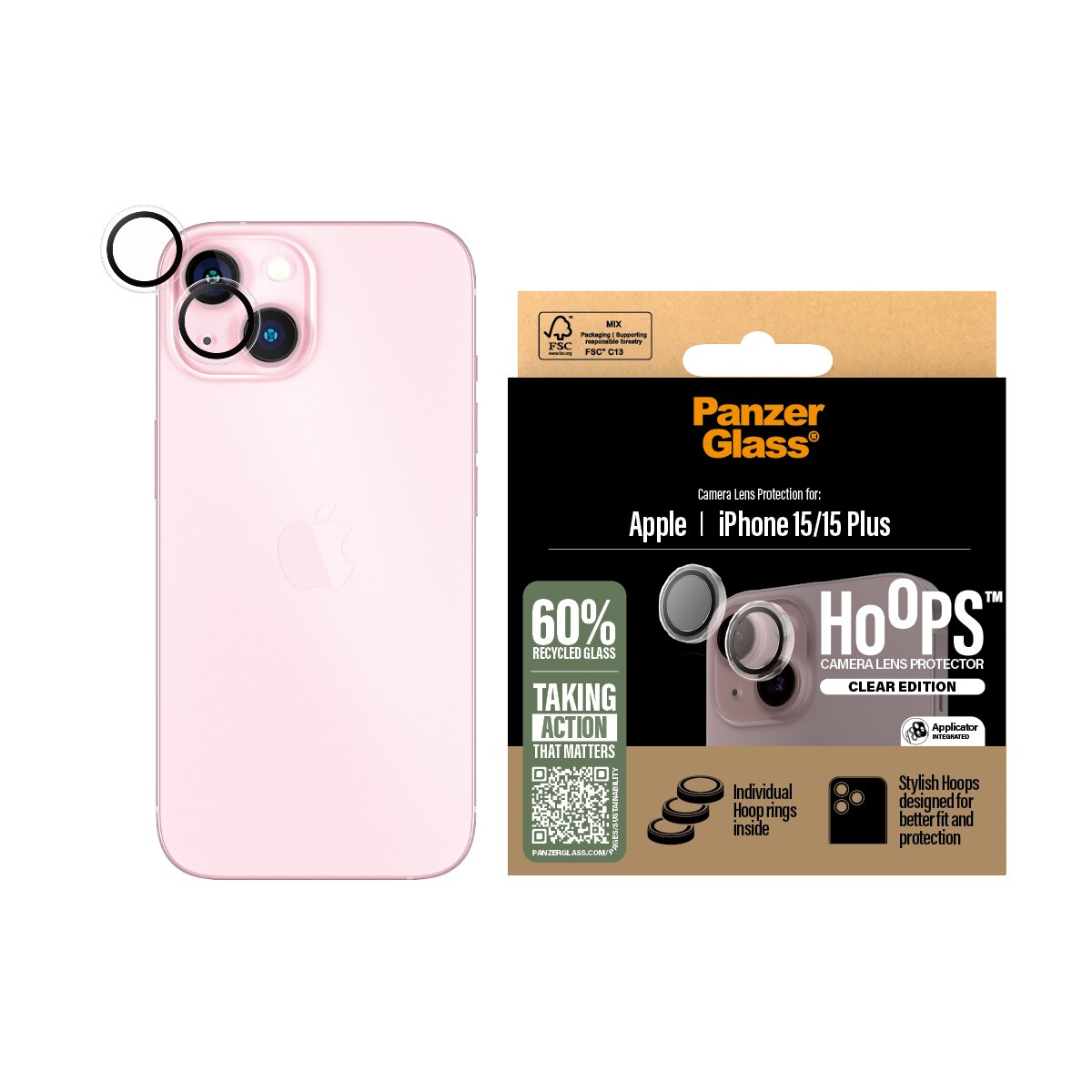 iPhone 15 Hoops Camera Lens Protector Trasparente