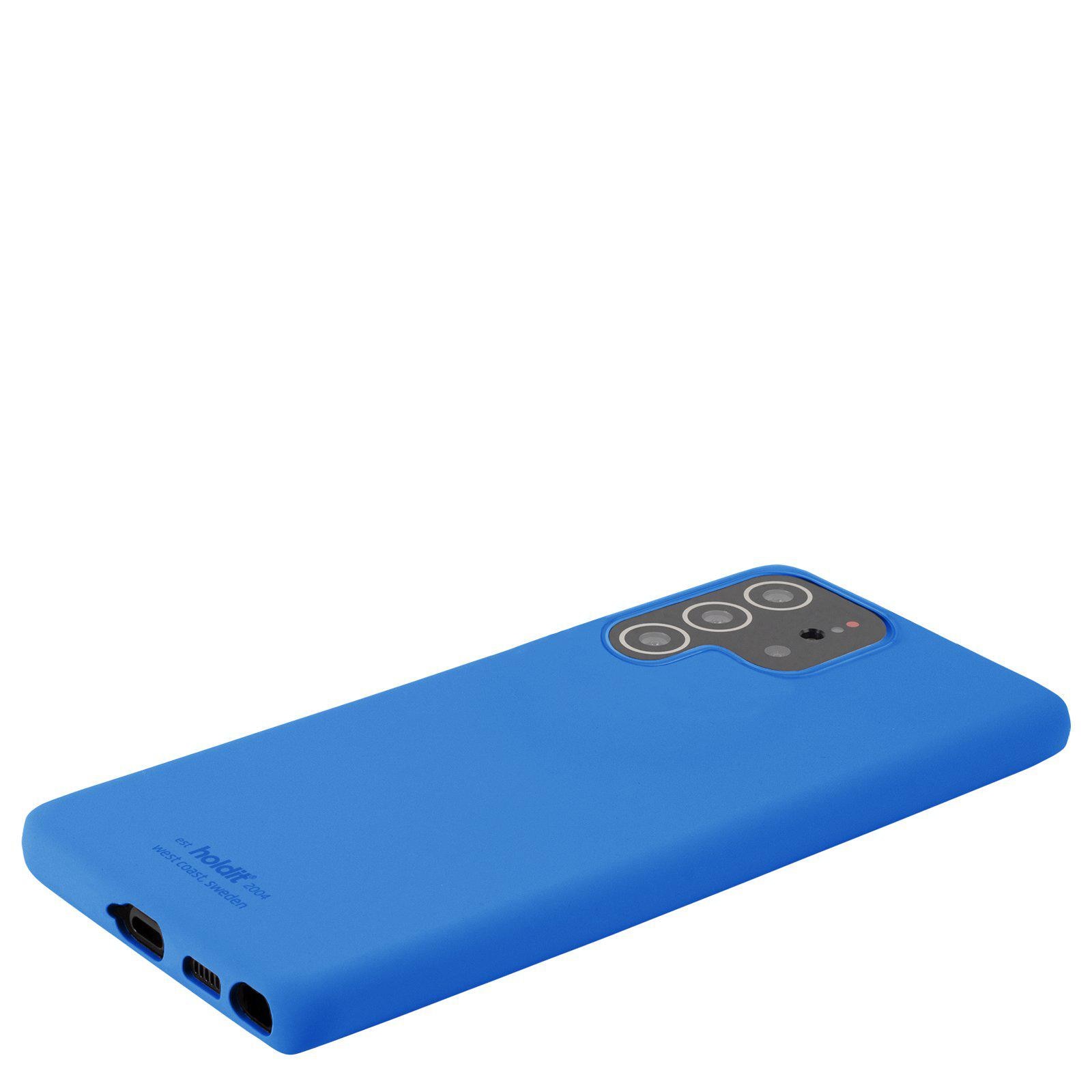 Cover in silicone per Samsung Galaxy S22 Ultra Blu