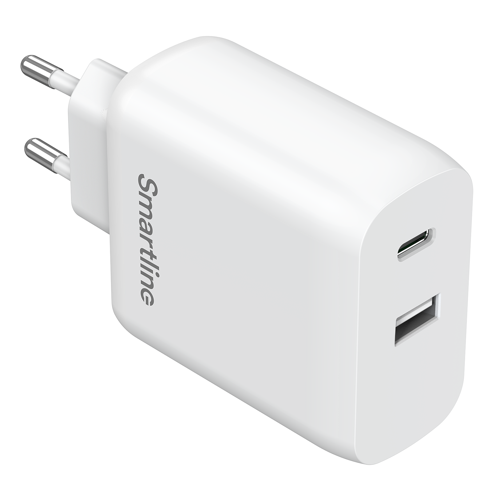 Alimentatore USB-C+A da GaN 65W Power Delivery Bianco