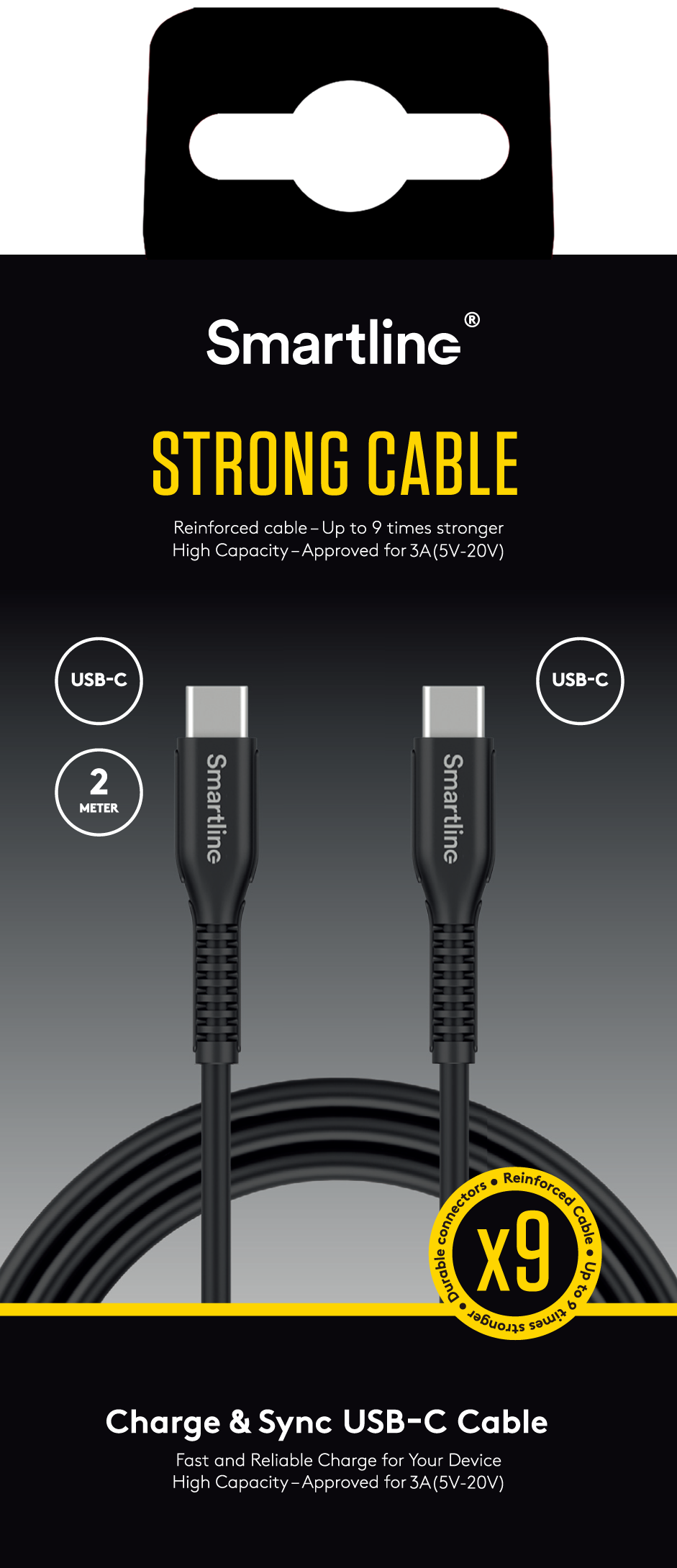 Strong Cavo da USB-C a USB-C 2 metri, nero