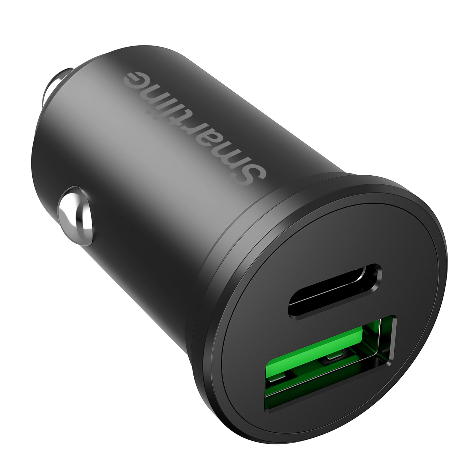 Caricabatterie auto PD Dual USB-C + USB-A 45W 12V-24V nero