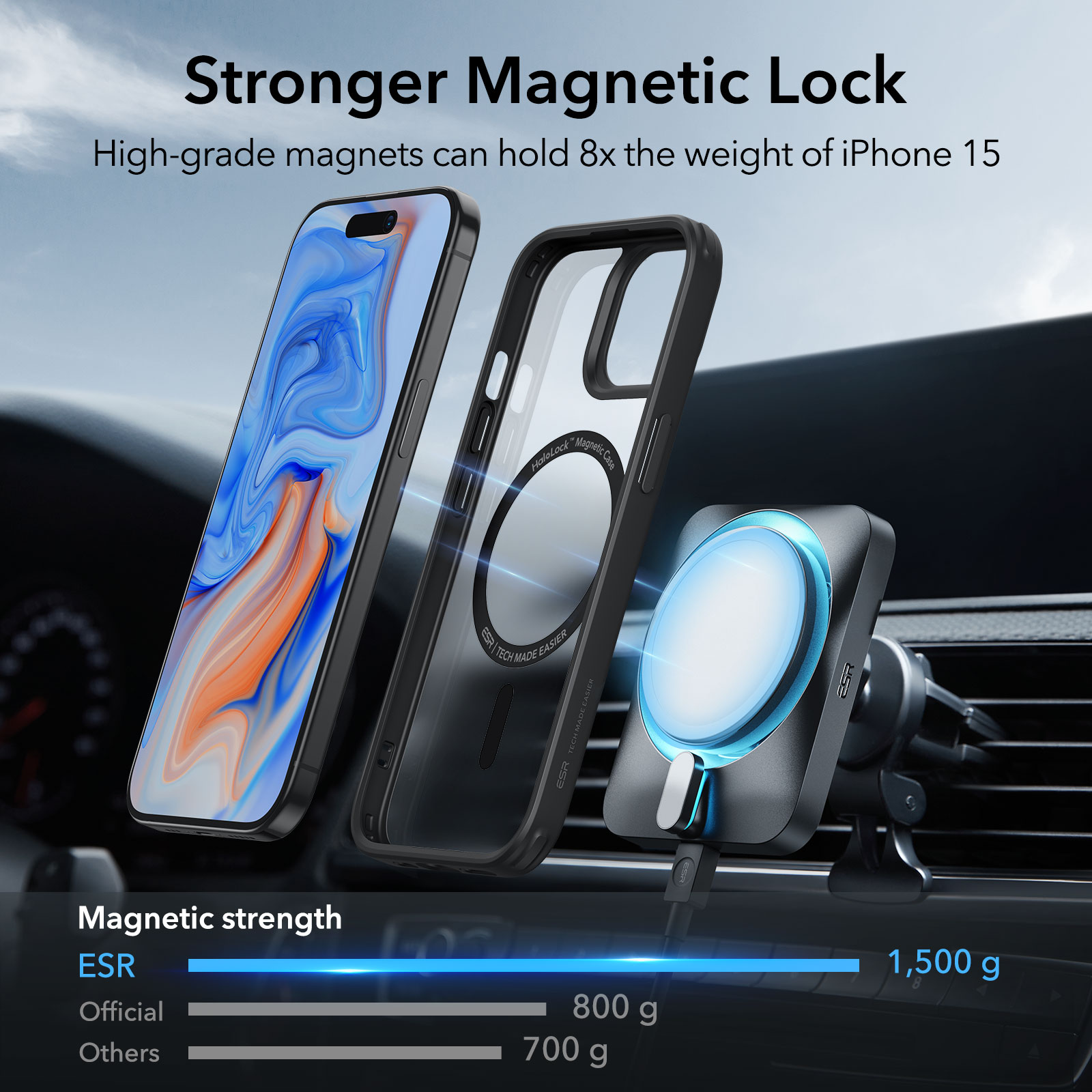 Classic Hybrid HaloLock MagSafe iPhone 15 Plus Nero
