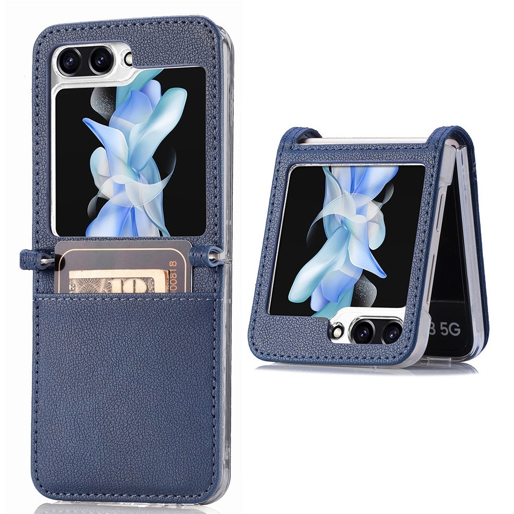 Cover portafoglio Slim Card Wallet Samsung Galaxy Z Flip 5 blu