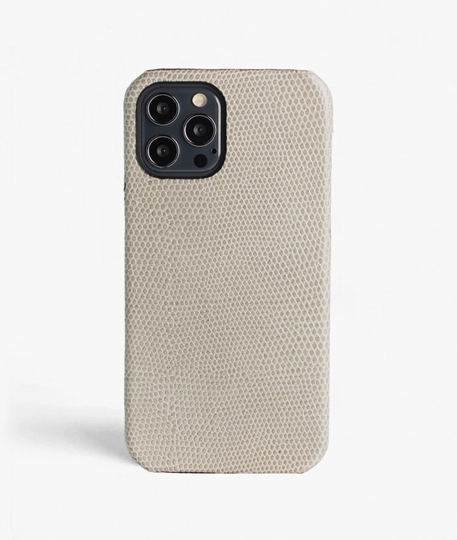 Cover iPhone 12/iPhone 12 Pro Lizard Grigio