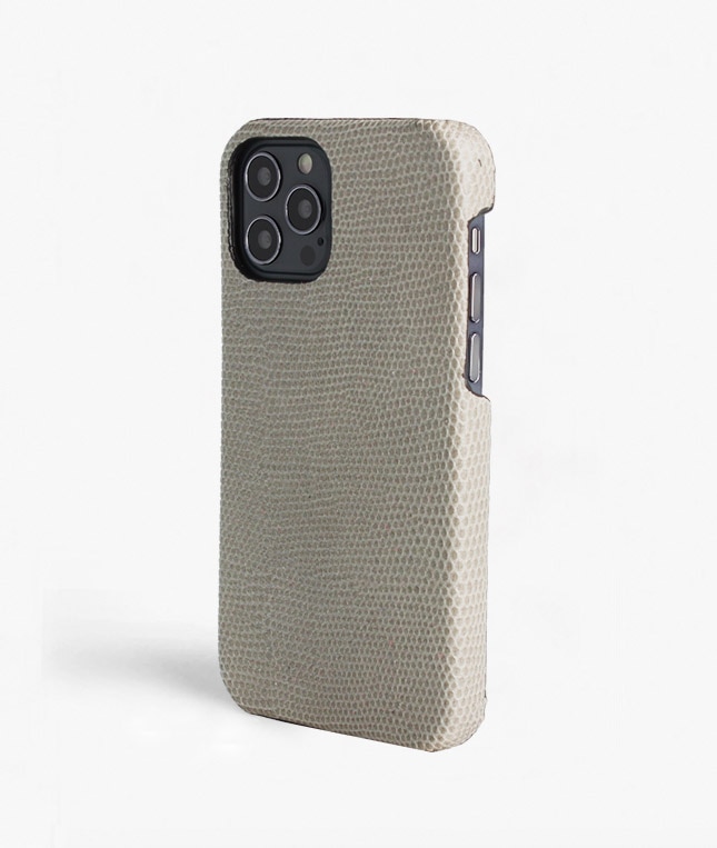 Cover iPhone 12/iPhone 12 Pro Lizard Grigio