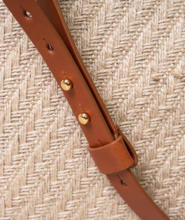 Trend Bag Jute Leather Vegetable Tanned Marrone