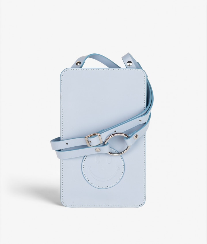 Smart Crossbody Borsa Vegetable Tanned Smiley Blu