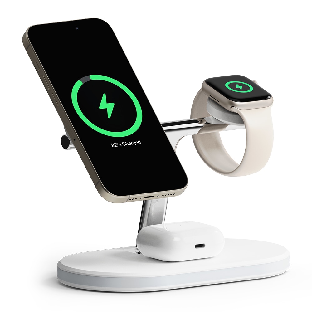 3-in-1 Wireless Charger Stand, bianco