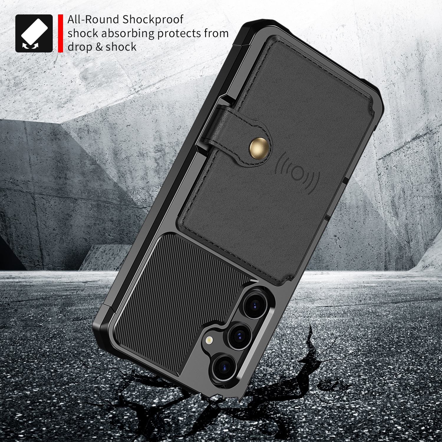 Cover con portacarte Tough Multi-slot Samsung Galaxy S23 FE nero