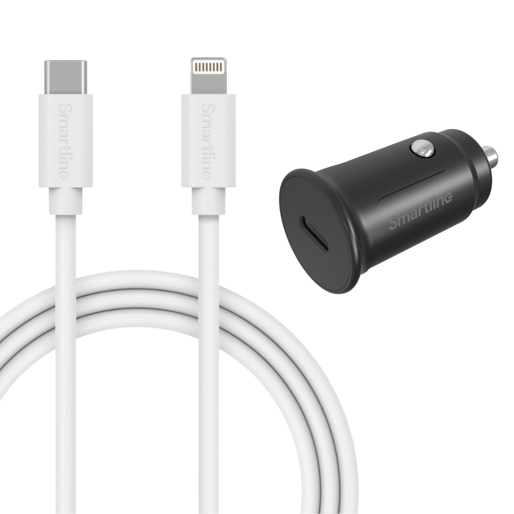 Caricatore completo per iPhone 13 in auto - Cavo da 1m e caricatore Lightning - Smartline