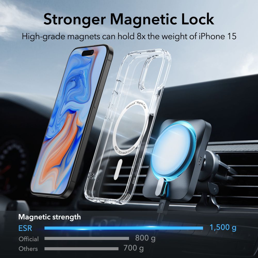 Classic Hybrid HaloLock MagSafe iPhone 15 Plus Trasparente