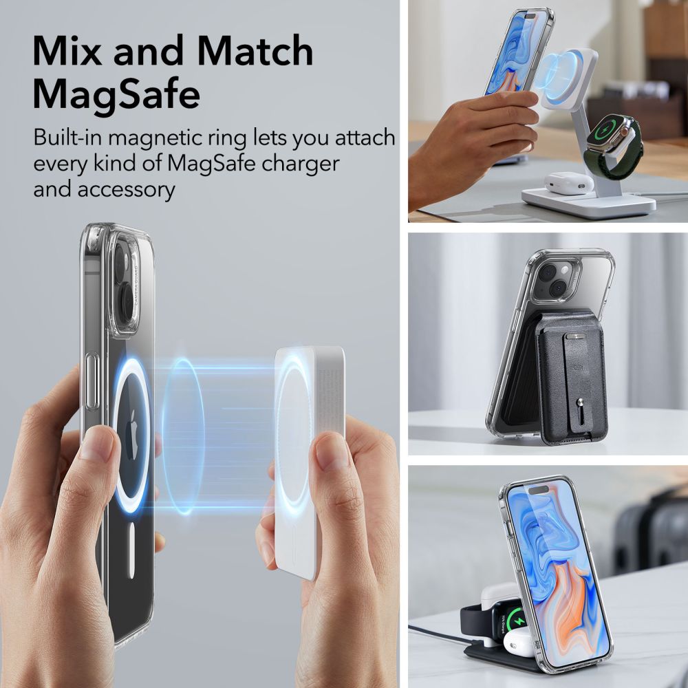 Classic Hybrid HaloLock MagSafe iPhone 15 Plus Trasparente