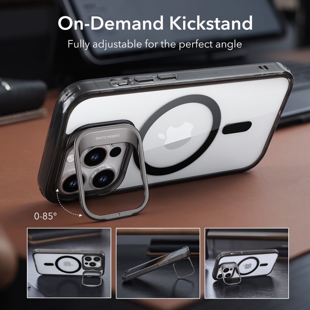 Classic Kickstand Halolock MagSafe iPhone 14 Pro Max Clear/Black